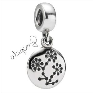 EUC Pandora 790522 Silver Breast Cancer Awareness Lucernce Blossom Flower Charm